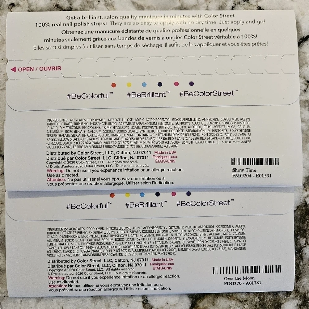 Color Street Nail Polish Strips -Retired 2 Set Bundle - Over the Moon & Showtime - Picture 3 of 3
